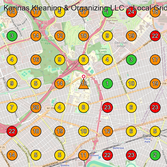 Karinas Kleaning & Organizing LLC House Cleaning Service GeoGrid ranking map for None